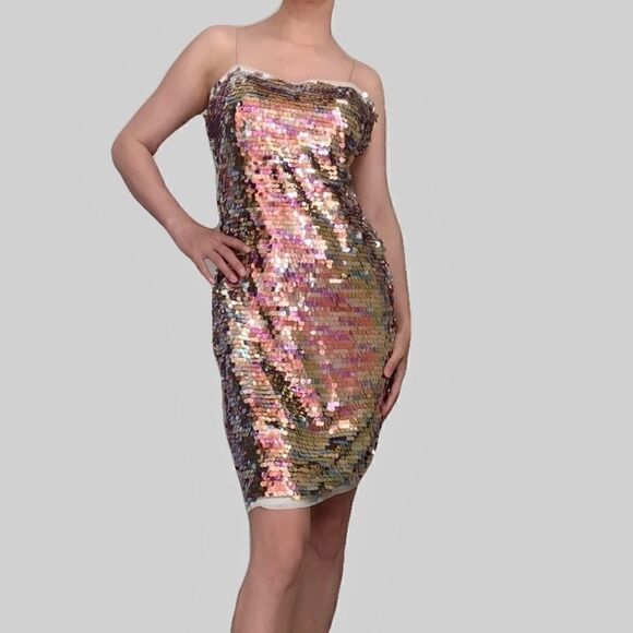 Aidan Mattox Sequin Mini Dress Size 8 - Picture 4 of 16